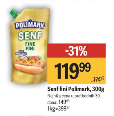 Senf fini Polimark, 300g