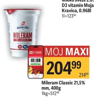 Mileram Classic 21.5% mm, 400g