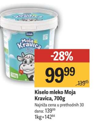 Kiselo mleko Moja Kravica, 700g