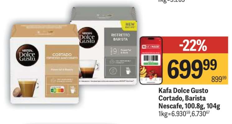 Kafa Dolce Gusto Cortado, Barista Nescafe, 100.8g, 104g