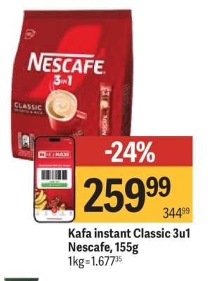 Kafa instant Classic 3u1 Nescafe 155g
