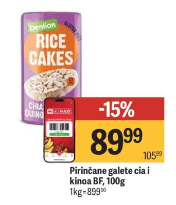 Pirinčane galete cia i kinoa BF, 100g