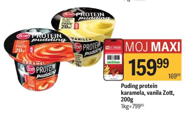 Puding protein karamela, vanila Zott, 200g