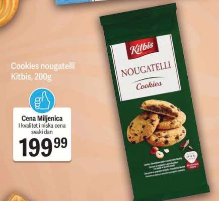 Cookies nougatelli Kitbis, 200g