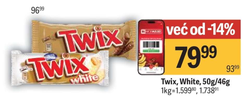 Twix white 50g 46g