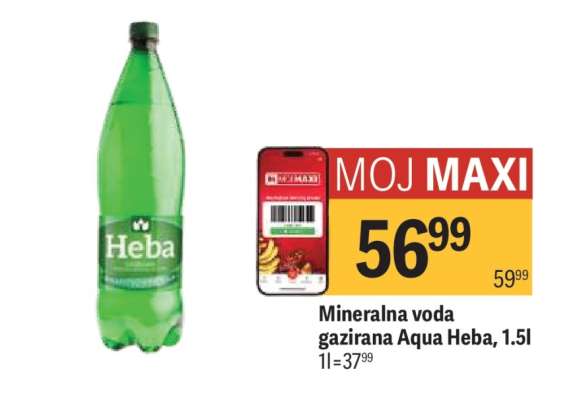 Mineralna voda gazirana Aqua Heba, 1.5l
