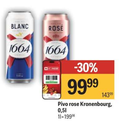 Pivo rose, Kronenbourg, 0.5l