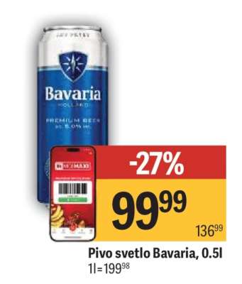 Pivo svetlo Bavaria 0.5l