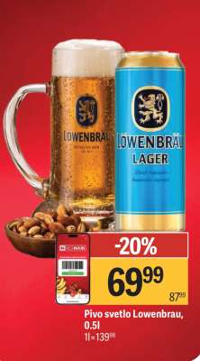 Pivo svetlo Lowenbrau 0.5l