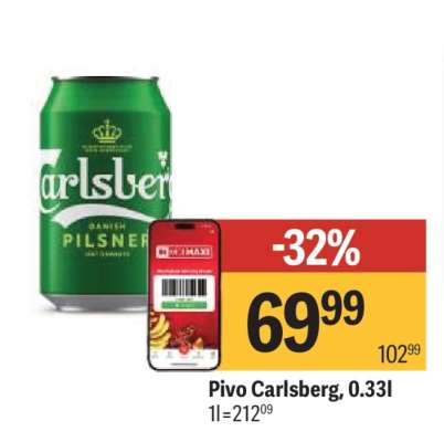 Pivo Carlsberg 0.33l