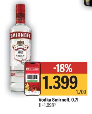 Vodka Smirnoff, 0.7l