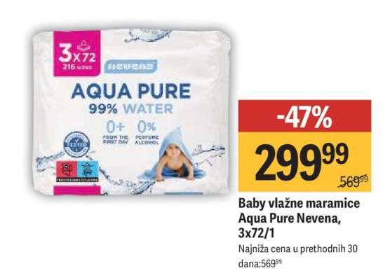 Baby vlažne maramice Aqua Pure Nevena, 3x72/1