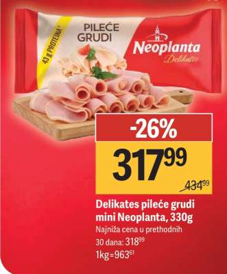 Delikates pileće grudi mini Neoplanta, 330g