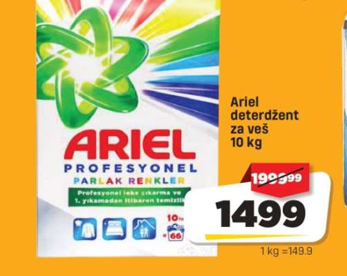 Ariel deterždent za veš 10 kg