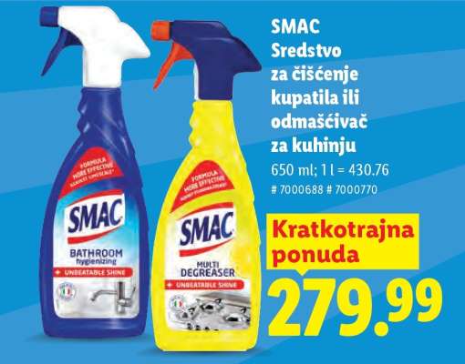 SMAC Sredstvo za čišćenje kupatila ili odmašćivač za kuhinju