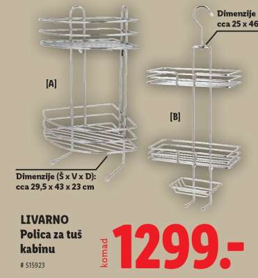 LIVARNO Polica za tuš kabinu