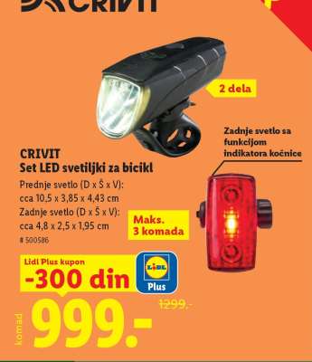 Crivit Set LED svetiljki za bicikl