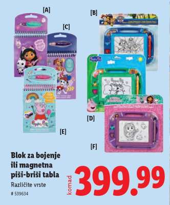 Blok za bojenje ili magnetna piši-briši tabla