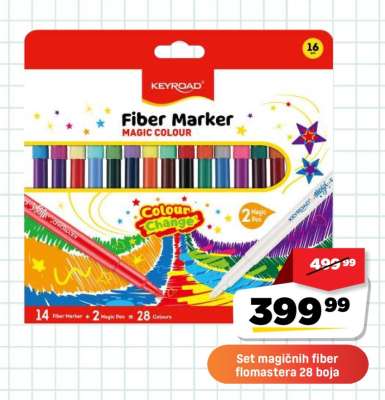 Set magičnih fiber flomastera 28 boja