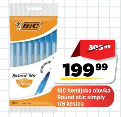 BIC hemijska olovka Round stic simply 1/8 kesica