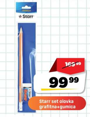 Starr set olovka grafitna+gumica