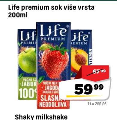 Life premium sok više vrsta 200ml