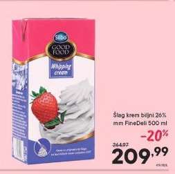 Šlag krem biljni 26% mm FineDeli 500 ml