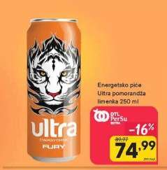 Energetsko piće Ultra pomorandža limenka 250 ml