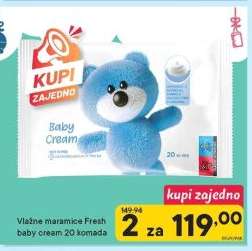 Vlažne maramice Fresh baby cream 20 komada