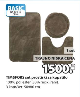 TIMSFORS set prostirki za kupatilo