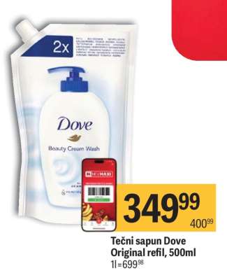 Tečni sapun Dove Original refil 500ml