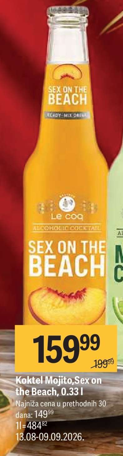 Koktel Mojito, Sex on the Beach, 0,33 l