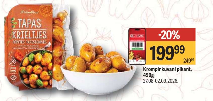 Krompir kuvani pikant, 450g