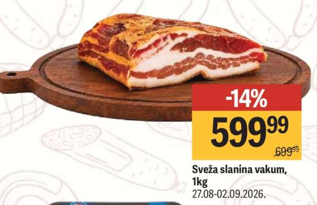 Sveža slanina vakum, 1kg