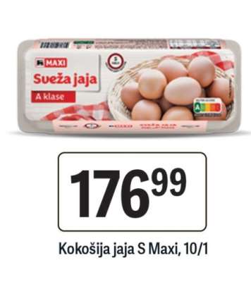Kokošija jaja S Maxi, 10/1