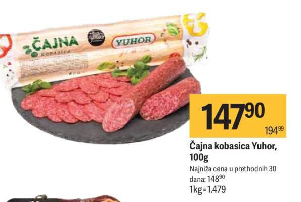 čajna kobasica Yuhor, 100g