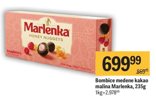 Bombice Medene Kakao Malina Marlenka 235g
