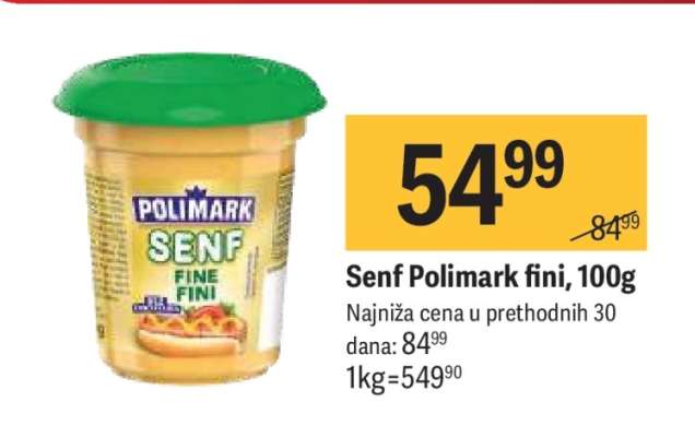 Senf Polimark fini, 100g