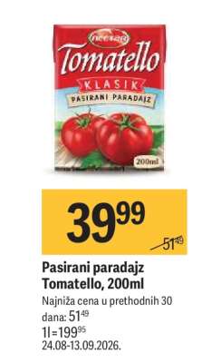 Pasirani paradajz Tomatello, 200ml