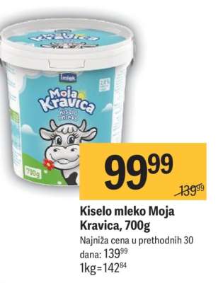 Kiselo mleko Moja Kravica, 700g