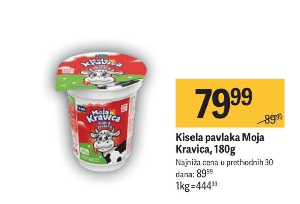 Kisela pavlaka Moja Kravica 180g