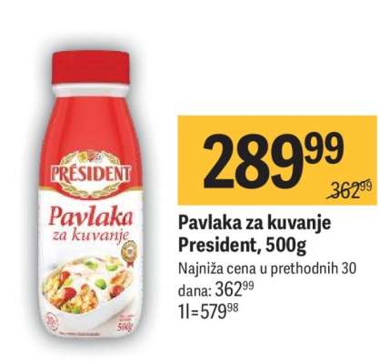 Pavlaka za kuvanje President 500g