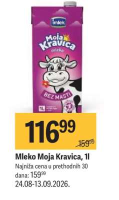 Mleko Moja Kravica, 1l