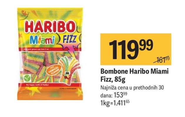 Bombone Haribo Miami Fizz, 85g