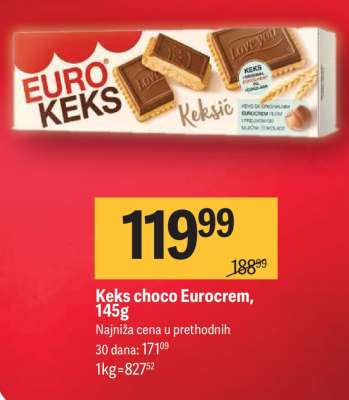 Keks choco Eurocrem, 145g