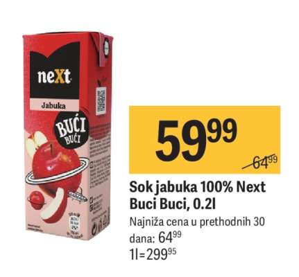 Sok jabuka 100% Next Buci Buci, 0.2l