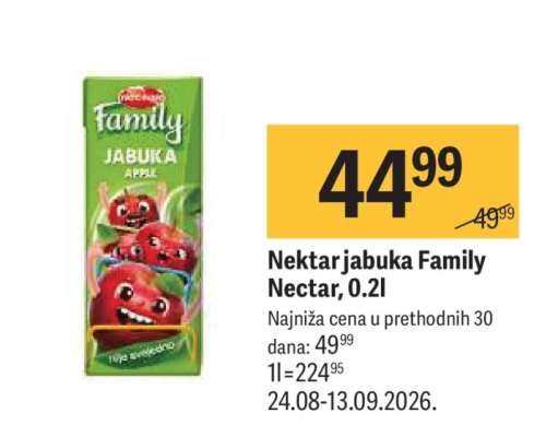 Nektar jabuka Family Nectar, 0.2l