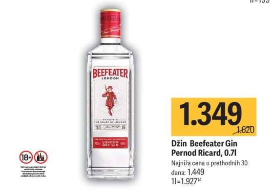 Džin Beefeater Gin Pernod Ricard, 0,7l