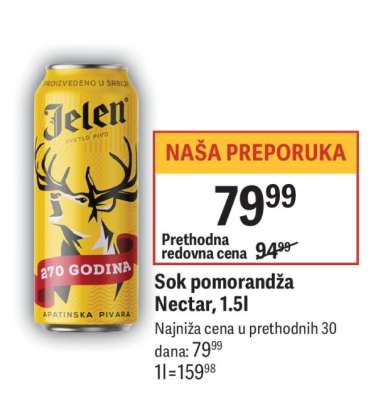 Sok pomorandža Nectar, 1,5l