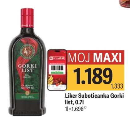Liker Subotičanka Gorki List, 0.7l